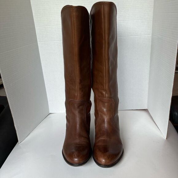 FRANCO SARTO Leather Fabric Road Knee High Riding Boots 8 - Picture 6 of 15